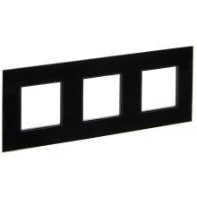 SKANDY Рамка 3-мест. SK-F23Bl стекло черн. IEK, SK-M32-G-K02