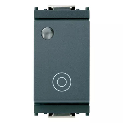 Vimar Кнопка 1P NO 10A с подсветкой, серая, 16090