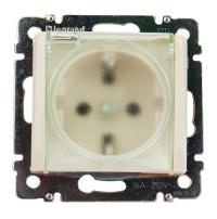 Legrand Розетка с заземлением IP44 - Legrand Valena - со шторками с защитной крышкой 16А 250В винтовые зажимы - слоновая кость, 695640