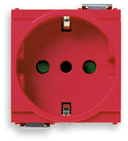 Vimar Розетка 2P+T 16A P30 на 2 модуля, красная, 17039.R