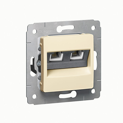 Legrand Cariva DIY Розетка RJ11 - 2 входа, слоновая кость, 695921