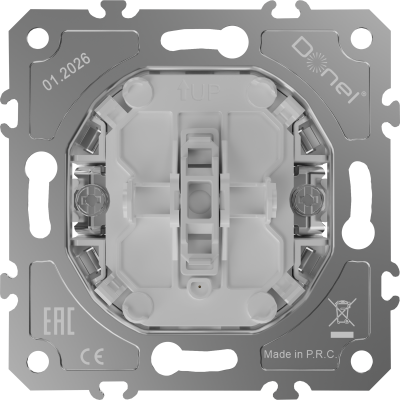 Donel D16  Механизм выключателя В1 (простого) с подсветкой, 16 A 250 В~, самозажимные контакты, DO03101