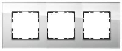 Рамка 3-постовая, стекло White Glass, G1003GW, Jasmart Electric