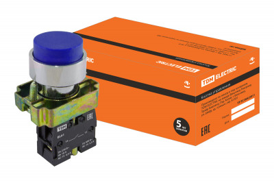 Кнопка BL61 без подсветки синий 1з TDM Electric, SQ0704-0051