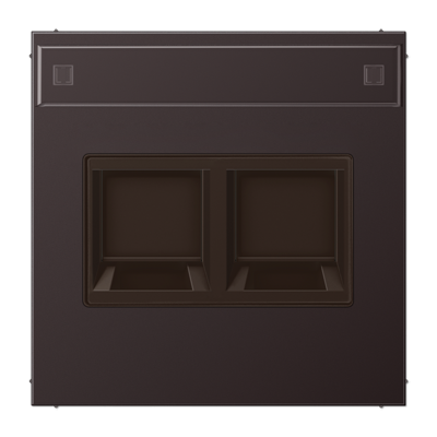 Плата (фиксация защёлкиванием) с полем для надписи для двух модулей; металл; дарк, AL1969-25NAWED