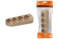 Колодка розеточная 4 гнезда 2П+3 16А 250В "Эко" (сосна) TDM Electric, SQ1806-0051