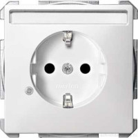 MERTEN МЕХАНИЗМ розетки 16А с з/к с/ шт. с полем д/надп. индик ПОЛ.БЕЛЫЙ, QF SD