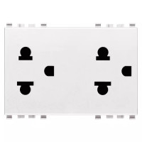 Vimar Две розетки SICURY 2P+T 16A USA+EU, белая, 20249.B Vimar Две розетки SICURY 2P+T 16A USA+EU, белая, 20249.B