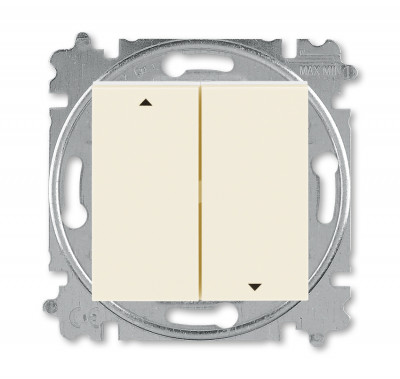 3559H-A88445 17W - Выключатель жалюзи двухклавишный ABB Levit без фиксации клавиш слоновая кость / белый - 2CHH598845A6017