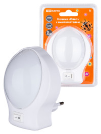 Ночник "Овал" с выключателем, белый, 0,5 Вт, 220 В TDM Electric, SQ0357-0013