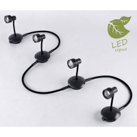 LUSSOLE BAY SHORE Трековый светильник, цвет основания - черный, плафон - металл (цвет - черный), 4x5,5W GU10, GRLSP-9821-04 LUSSOLE BAY SHORE Трековый светильник, цвет основания - черный, плафон - металл (цвет - черный), 4x5,5W GU10, GRLSP-9821-04