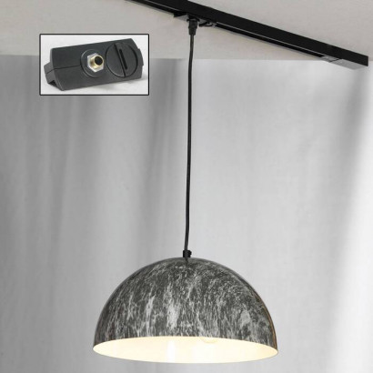 LUSSOLE CALDWELL Подвесной светильник, цвет основания - черный, плафон - металл (цвет - серый), 3x40W E14, LSP-0178-TAB