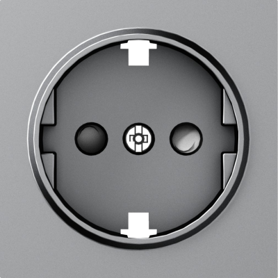 Donel A07 матовый серый накладка для розетки Schuko с заземлением, со шторками 16A 250 В~,серия DB, DE22040