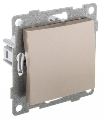 GUSI Bravo МЕХАНИЗМ Выкл. 1кл. самовозвратный, скрытая установка, 10А, 250В. Цвет : шампань., С10В6-027
