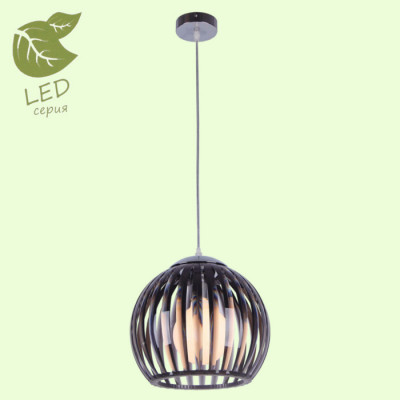 LUSSOLE HOCKESSIN Подвесной светильник, цвет основания - хром, плафон - акрил (цвет - черный), 1x10W E27, GRLSP-0160