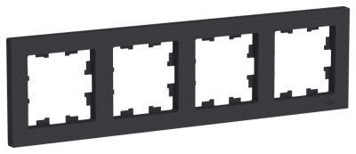 ATN001004 - ATLASDESIGN 4-постовая РАМКА, универсальная, КАРБОН, Systeme Electric