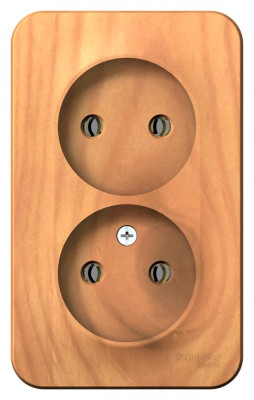 BLANCA О/У РОЗЕТКА двойная без заземления без шторок, 16А, 250В, ЯСЕНЬ