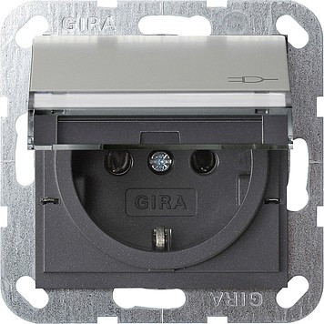 0410600 Gira Розетка с крышкой и полем для надписи