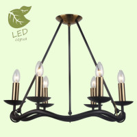 LUSSOLE ROOSEVELT Люстра потолочная, цвет основания - коричневый, 6x7W E14, GRLSP-0212