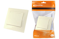 Розетка 2П+З 16А 250В с защ. шт. с крышкой сл. кость "Лама" TDM Electric, SQ1815-0114