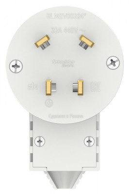 BLANCA С/У ВИЛКА СИЛОВАЯ 3К+З, 32 А, 440 В, БЕЛЫЙ