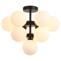 LUSSOLE WILCOX Люстра потолочная, цвет основания - черный, плафон - стекло (цвет - белый), 10x40W G9, LSP-8382