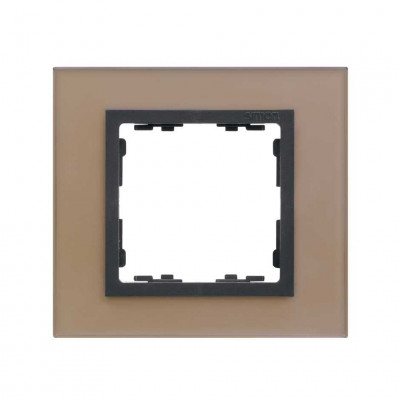Simon S82N Рамка 1-ная, медь - графит (стекло), 82817-34