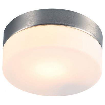 Arte Lamp AQUA-TABLET, Светильник потолочный, цвет арматуры - матовое серебро, цвет плафона/декора - белый, 1x60W E27, A6047PL-1SS