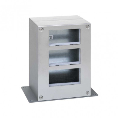 Simon Cima 500 Сталь Башня двусторонняя на 3 модуля, 168х133х235,5мм, опора 133х221мм, 52510223-036