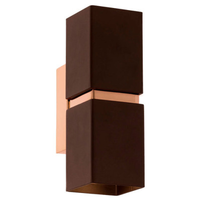 95379 Светодиодное бра PASSA, 2х3,3W(GU10), L55, H170, сталь, коричневый, медь