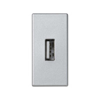 Simon Плата с разъёмом USB 2.0 (тип А), 1/2 К45, винтовой зажим, алюминий, K128B-8