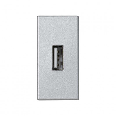 Simon Плата с разъёмом USB 2.0 (тип А), 1/2 К45, винтовой зажим, алюминий, K128B-8