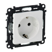 Legrand Valena LIFE.Силовая розетка 2К+З 16А 250В с защитными шторками.Безвинтовые зажимы.С лицевой панелью.Белая, 753420 Legrand Valena LIFE.Силовая розетка 2К+З 16А 250В с защитными шторками.Безвинтовые зажимы.С лицевой панелью.Белая, 753420