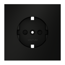 Накладка для розетки с заземлением и защитными шторками, S70 (черный матовый), VLS000708