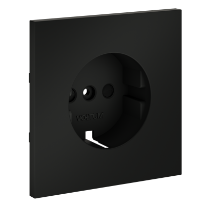 Накладка для розетки с заземлением и защитными шторками, S70 (черный матовый), VLS000708