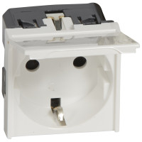 Legrand Розетка с крышкой 2К+З - с автоматическими клеммами - Программа Mosaic - 2 модуля - антибактериальная, 077219