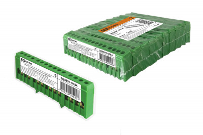 Шина "N" нулевая в изоляторе на DIN-рейку 6x9мм 15 групп инд. стикер TDM Electric, SQ0801-0184