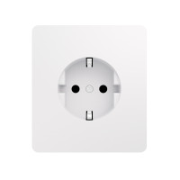 Розетка ROUND 1-ая с/з с/у, со шторками 16А перламутр KRANZ, KR-78-0701-1