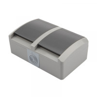 Блок горизонтальный 2 розетки INDUSTRIAL IP54 с/з, о/у, серый KRANZ, KR-78-0613 Блок горизонтальный 2 розетки INDUSTRIAL IP54 с/з, о/у, серый KRANZ, KR-78-0613