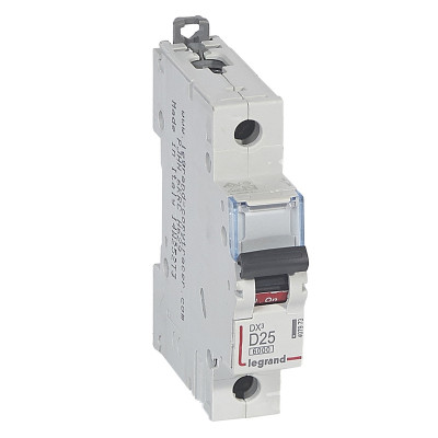 Legrand Автоматический выключатель DX? 6000 - 10 кА - тип характеристики D - 1П - 230/400 В~ - 25 А - 1 модуль, 407973