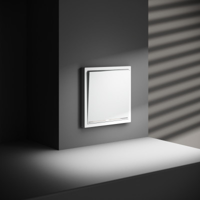 Проходной переключатель встраиваемый VOLTUM S70 одноклавишный с подсветкой 10А, (белый матовый), VLS010402