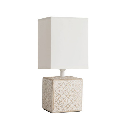 Arte Lamp FIORI, Светильник настольный интерьерный, цвет арматуры - АНТИЧНЫЙ БЕЛЫЙ, цвет плафона/декора - БЕЛЫЙ, 1х40W E14, A4429LT-1WA