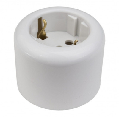 BIRONI Ришелье Керамика Белый Розетка с/з, R1-101-01