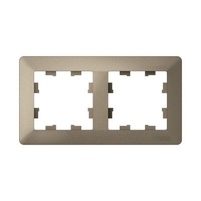 ATN220502 - ATLASDESIGN AIR 2-постовая РАМКА, ШАМПАНЬ/дымчатый черный, Systeme Electric