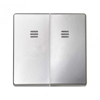 Simon 82 Клавиша двойная для выключателя с голубой подсветкой цвета Алюминий, 8202025-033