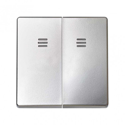 Simon 82 Клавиша двойная для выключателя с голубой подсветкой цвета Алюминий, 8202025-033