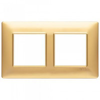Vimar Накладка для 4 модулей (2+2) расстояние между центрами 57мм золото матовое, 14645.25
