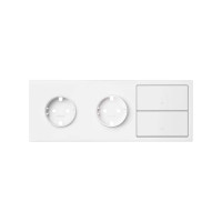 Simon 10020310-230 Кит 3 поста, фронт. Накладка на 2 розетки Schuko + 2 клавиши выключателей цвета белый матовый S100