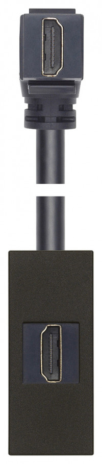 Vimar Розетка HDMI с кабелем под 90° черная, 30346.HG