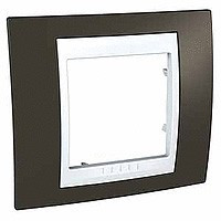 UnicaCh Рамка 1-ная, какао/бел.